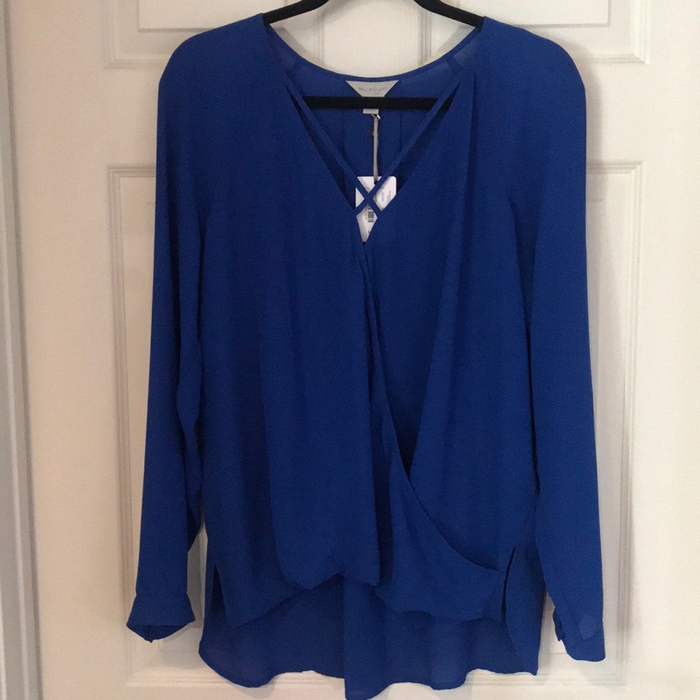 Belle Sky NWT blouse w/ crisis cross neck straps